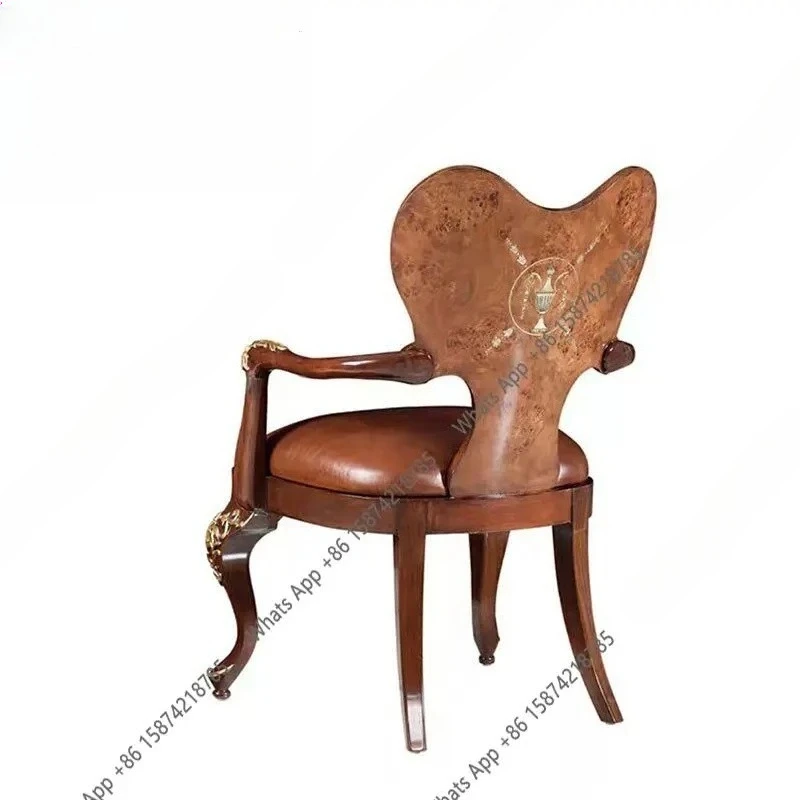 Mn English Solid Wood Leisure Chair Mahogany Shell Inlaid Armrest Book Chair Neoclassical Villa Furniture
Mn English Solid Wood Leisure Chair Mahogany Shell Inlaid Armrest Book Chair Neoclassical Villa Furniture