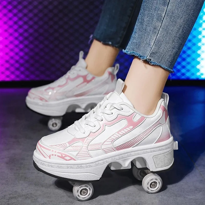 New Double-Row Deform Wheel Automatic Walking Shoes Invisible Deformation Roller Skate 2 In 1 Removable Pulley Skate Skating Par
New Double-Row Deform Wheel Automatic Walking Shoes Invisible Deformation Roller Skate 2 In 1 Removable Pulley Skate Skating Par