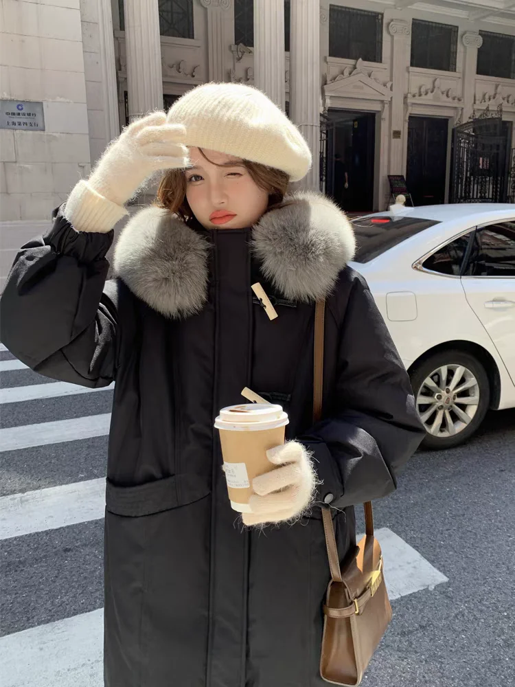 Winter New Black White Festival Long Coat Women Khaki Thicken Warm Hoodies Casual Loose Jacket Korean Fashion Down Cotton Parkas
Winter New Black White Festival Long Coat Women Khaki Thicken Warm Hoodies Casual Loose Jacket Korean Fashion Down Cotton Parkas