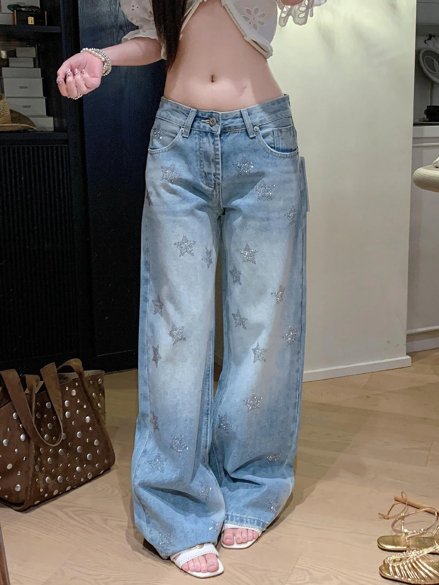 Retro American Large Size Denim Jeans Women's Star Rhinestone Loose Slim Straight Leg Wide Leg Pants Casual High Waist
Retro American Large Size Denim Jeans Women's Star Rhinestone Loose Slim Straight Leg Wide Leg Pants Casual High Waist