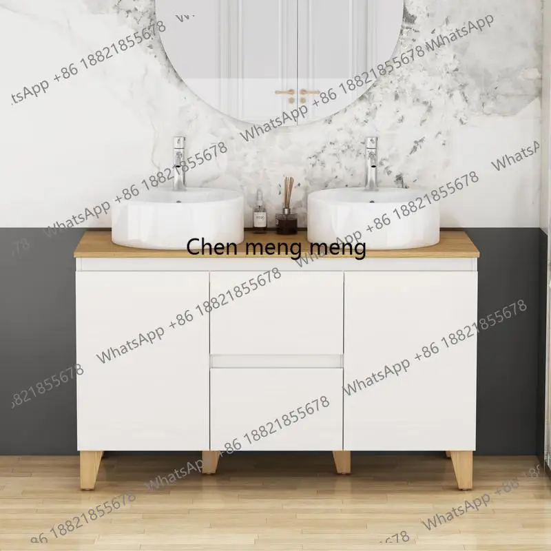 47" Modern Bath Vanity Combo, Double Basins, 2 Doors & 2 Large Drawers, Soft-Close System, Handle-Free Design, Natural Solid
47" Modern Bath Vanity Combo, Double Basins, 2 Doors & 2 Large Drawers, Soft-Close System, Handle-Free Design, Natural Solid