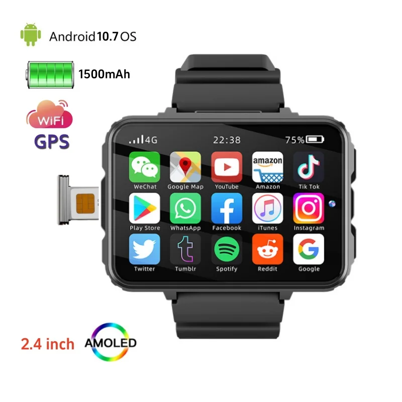 Global Version VP999 4G Net Smartwatch Android OS 1500mAh battery 2.4inch Screen Blood Pressure Location GPS Smart Watch Male
Global Version VP999 4G Net Smartwatch Android OS 1500mAh battery 2.4inch Screen Blood Pressure Location GPS Smart Watch Male