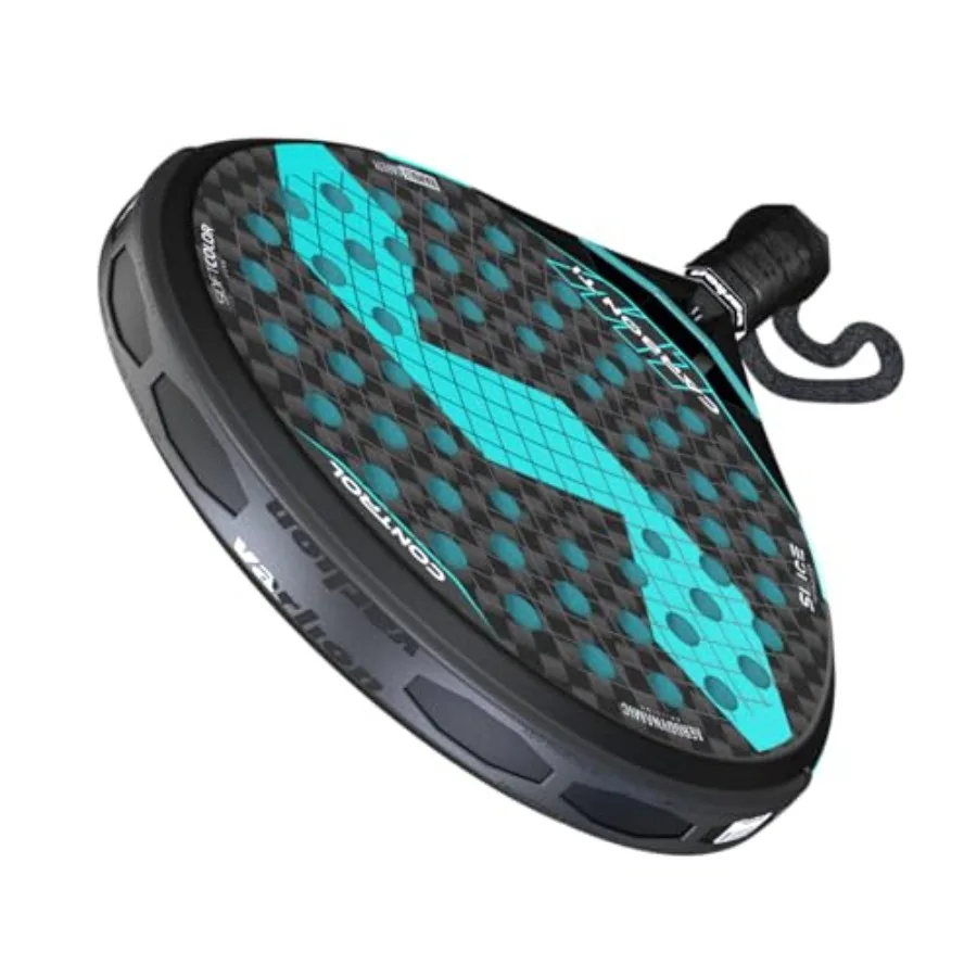 Padel racket for control-focused play carbon and fiberglass frame, EVA softcore, aerodynamic drilling, hexaforce bridge, textur
Padel racket for control-focused play carbon and fiberglass frame, EVA softcore, aerodynamic drilling, hexaforce bridge, textur