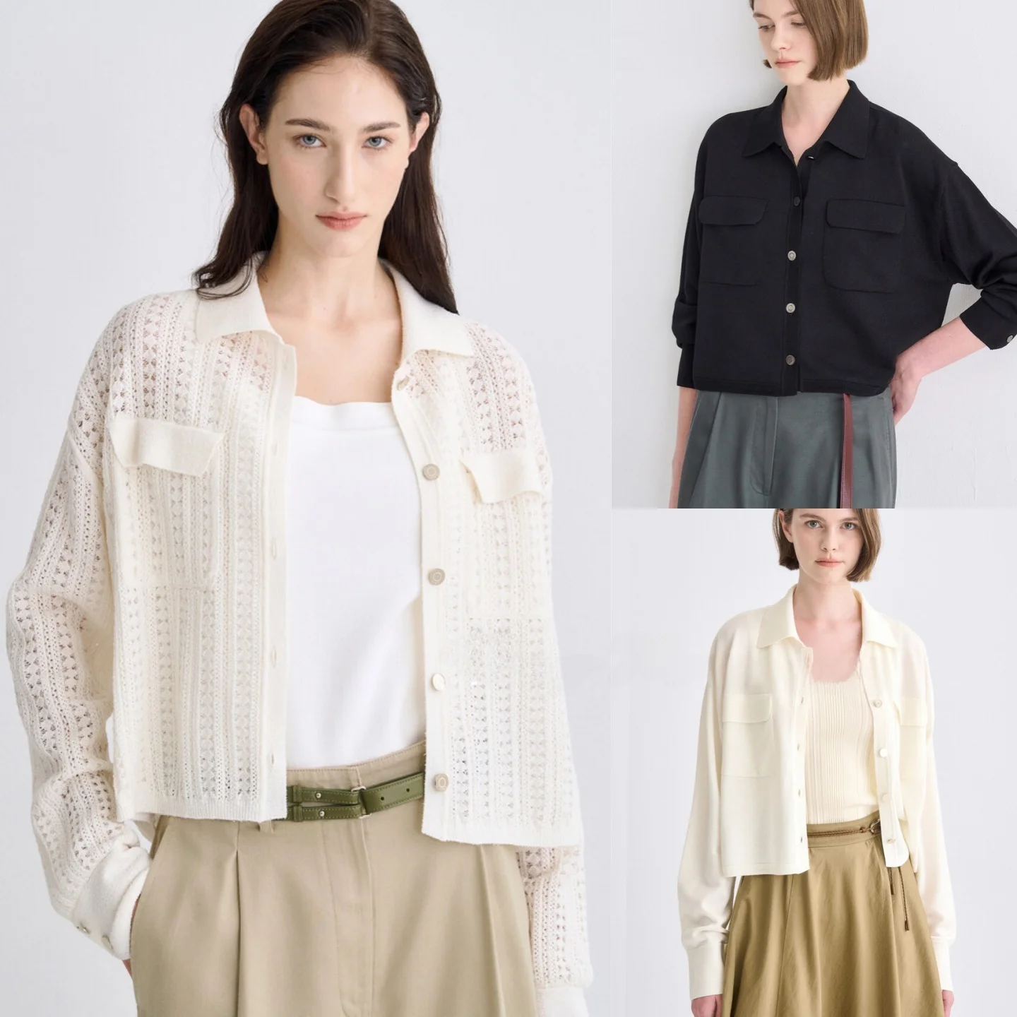 Early Autumn Korean Sle Knitted irt Hollow out Elastic Commute Versatile Small Collar Knitted Top Pure Color Long Sve
Early Autumn Korean Sle Knitted irt Hollow out Elastic Commute Versatile Small Collar Knitted Top Pure Color Long Sve
