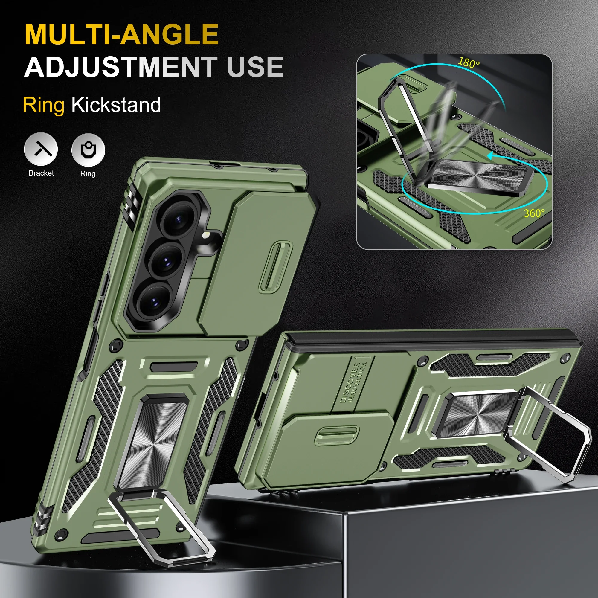 Push Window Camera Protector Case For Samsung Galaxy Z Fold 7 6 with Adjustable Invisible Metal Bracket Armor Hybrid Ring Cover
Push Window Camera Protector Case For Samsung Galaxy Z Fold 7 6 with Adjustable Invisible Metal Bracket Armor Hybrid Ring Cover