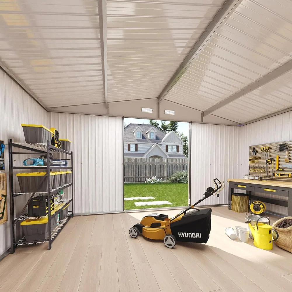 12x10 FT Shed Metal Outdoor Waterproof Storage Shed Steel Utility Garden Tool Shed with Door & Lock Outdoor Storage
12x10 FT Shed Metal Outdoor Waterproof Storage Shed Steel Utility Garden Tool Shed with Door & Lock Outdoor Storage
