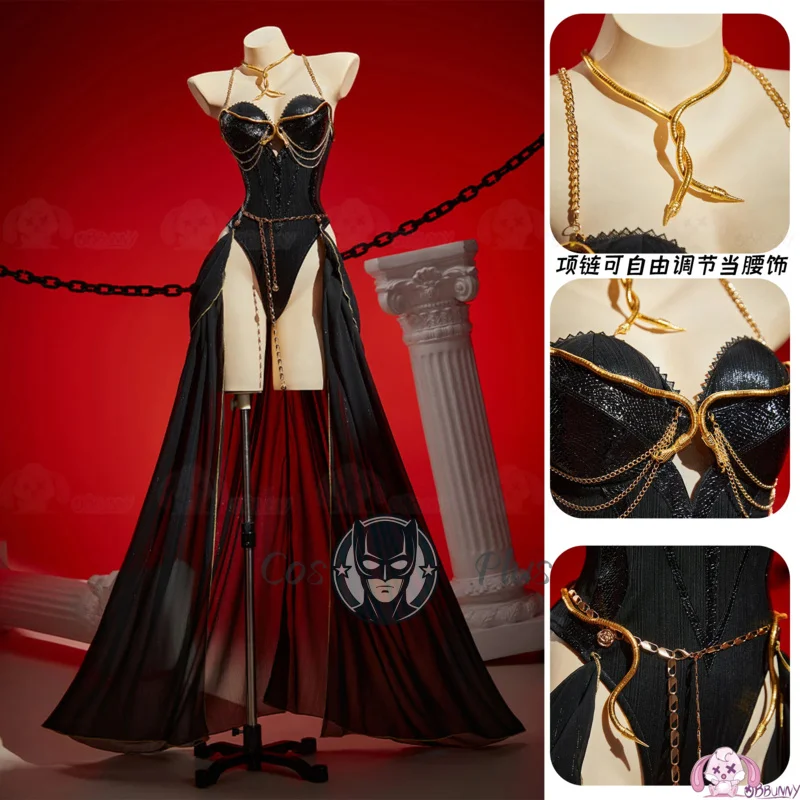 Новый костюм Медузы для косплея, аниме-игра, женское сексуальное платье королевы, готическое платье, ожерелье, комплект реквизита, черный обтягивающий комбинезон Медузы на Хэллоуин
Новый костюм Медузы для косплея, аниме-игра, женское сексуальное платье королевы, готическое платье, ожерелье, комплект реквизита, черный обтягивающий комбинезон Медузы на Хэллоуин