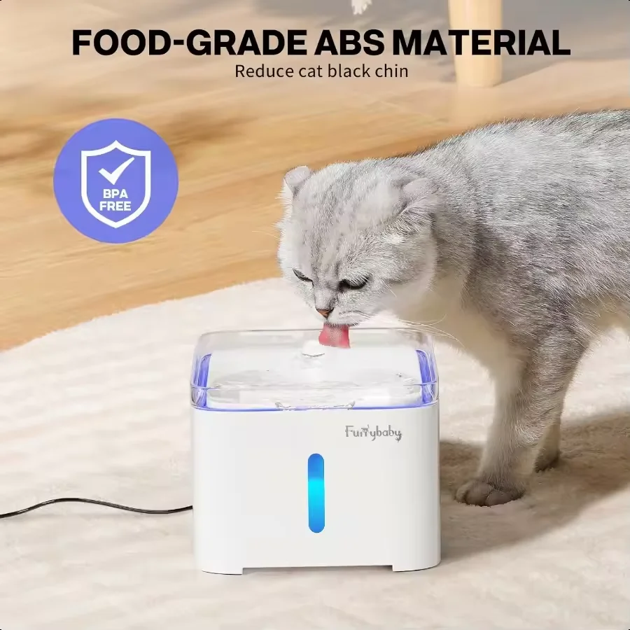 2L Pet Water Fountain with Filter & LED Light - BPA-Free Automatic Cat Dog Drinking Dispenser, Ultra Quiet, Visible Water Level
2L Pet Water Fountain with Filter & LED Light - BPA-Free Automatic Cat Dog Drinking Dispenser, Ultra Quiet, Visible Water Level