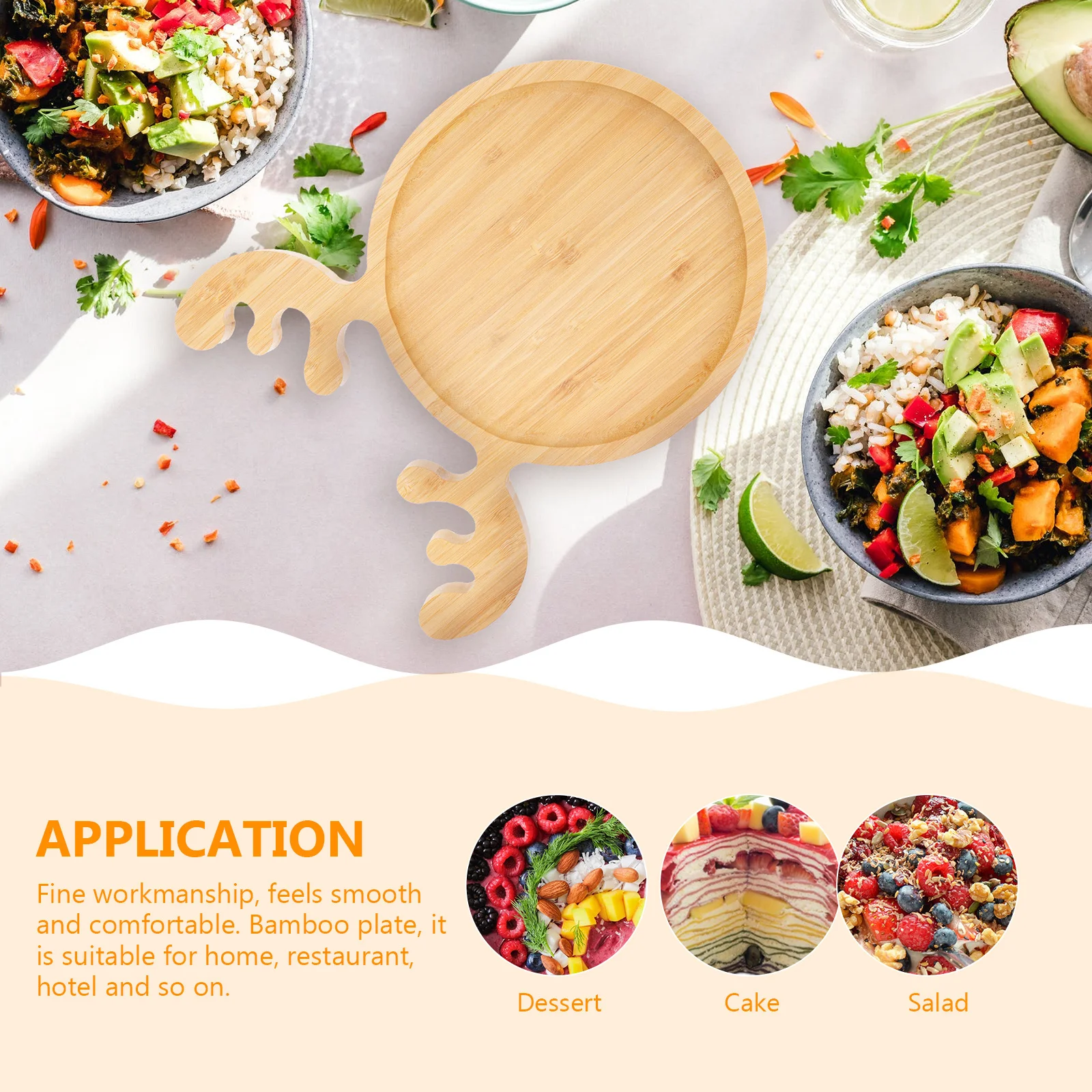 Eco-Friendly Cartoon Fruit Plate Bamboo Snacks Tray for Healthy Food Storage Home Kitchen Use Bamboo Food Plate
Eco-Friendly Cartoon Fruit Plate Bamboo Snacks Tray for Healthy Food Storage Home Kitchen Use Bamboo Food Plate