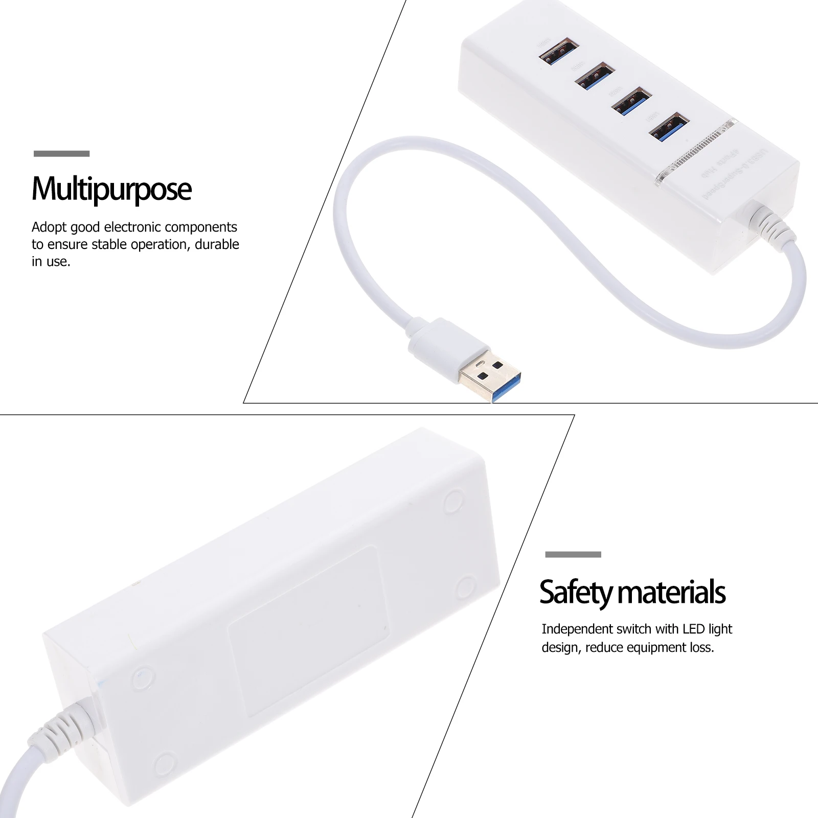 USB3.0 Hub for Data Transfer Port Expander Extender Portable Multi Plastic Splitter
USB3.0 Hub for Data Transfer Port Expander Extender Portable Multi Plastic Splitter