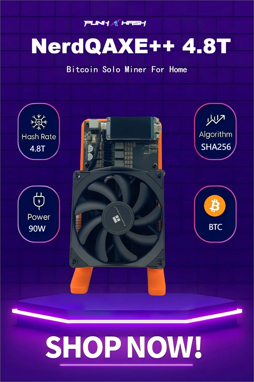 Новый оригинальный биткойн-майнер Bitaxe NerdQaxe++ 4,8TH/s 75 Вт + блок питания 12 В 10 А Solo Miner энергосберегающий и бесшумный 
Новый оригинальный биткойн-майнер Bitaxe NerdQaxe++ 4,8TH/s 75 Вт + блок питания 12 В 10 А Solo Miner энергосберегающий и бесшумный