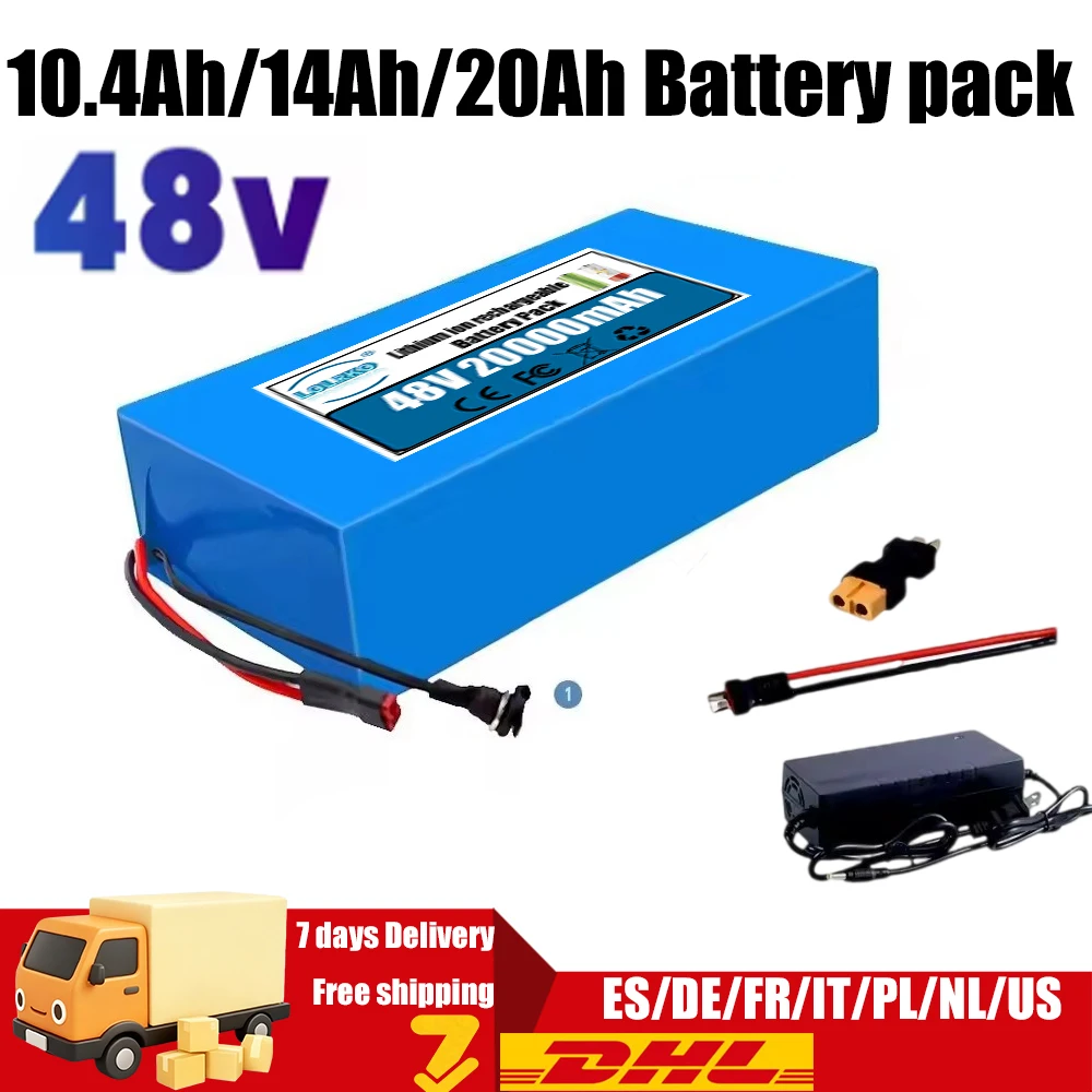 48V 20Ah 1500W battery 48v 10.4ah 14ah 20ah 18650 lithium batteries for 54.6v 750W 1000W 1200W motor
48V 20Ah 1500W battery 48v 10.4ah 14ah 20ah 18650 lithium batteries for 54.6v 750W 1000W 1200W motor