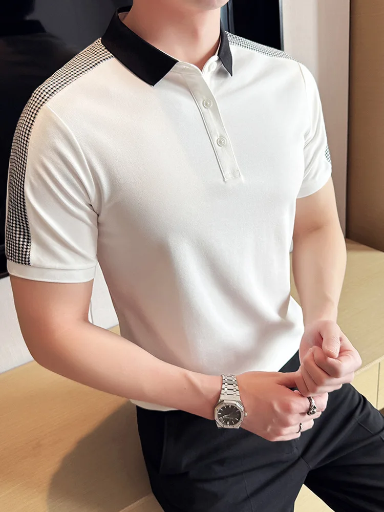 Summer New Men's Shirt Short Sleeve Patchwork Casual Collar T-Shirt Breathable Slim Fit Business Casual Versatile Geometric
Summer New Men's Shirt Short Sleeve Patchwork Casual Collar T-Shirt Breathable Slim Fit Business Casual Versatile Geometric