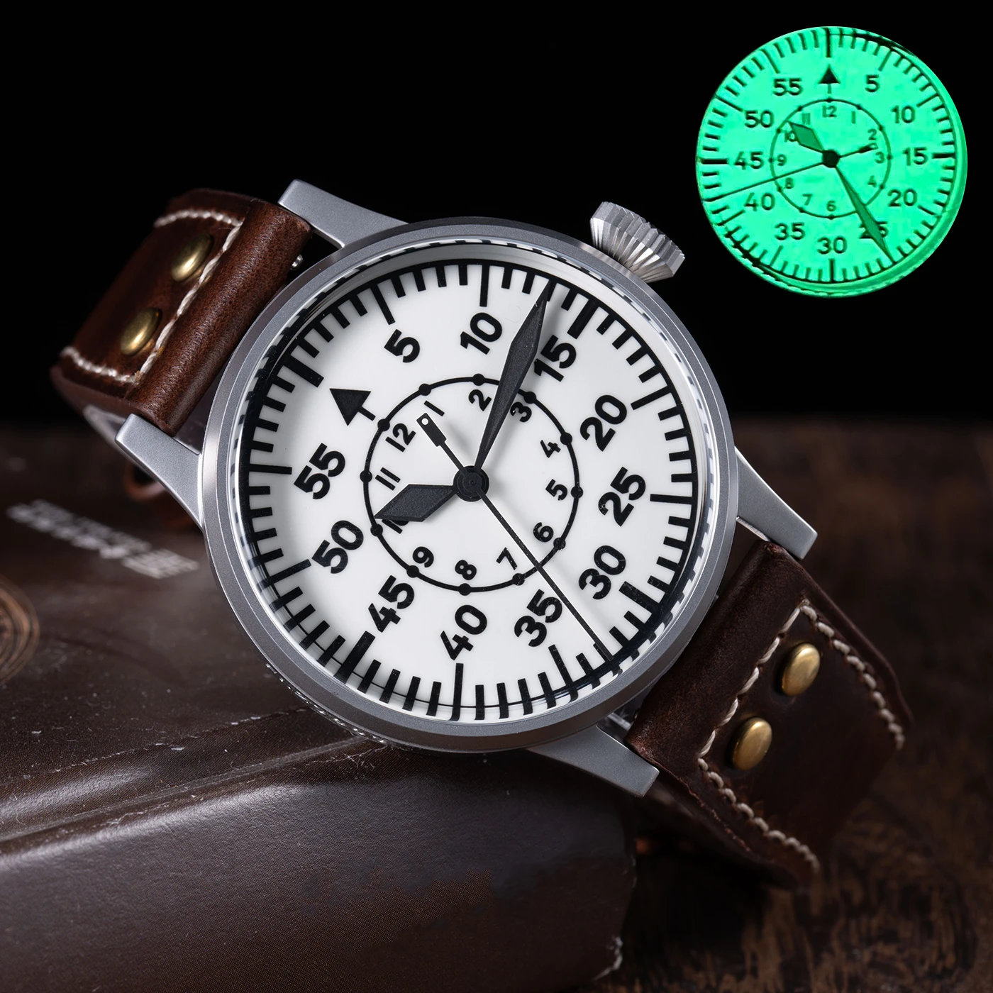 HRUODLAND Retro Pilot Watches for Man Sapphire Crystal BGW9&C3 Luminous PT5000 Mechanical Movement Classic Automatic Wrist Watch
HRUODLAND Retro Pilot Watches for Man Sapphire Crystal BGW9&C3 Luminous PT5000 Mechanical Movement Classic Automatic Wrist Watch