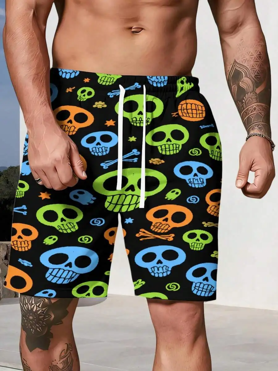 Colorful Cartoon Skull And Bone Print Mens Beach Shorts Casual Summer Outdoor Shorts
Colorful Cartoon Skull And Bone Print Mens Beach Shorts Casual Summer Outdoor Shorts