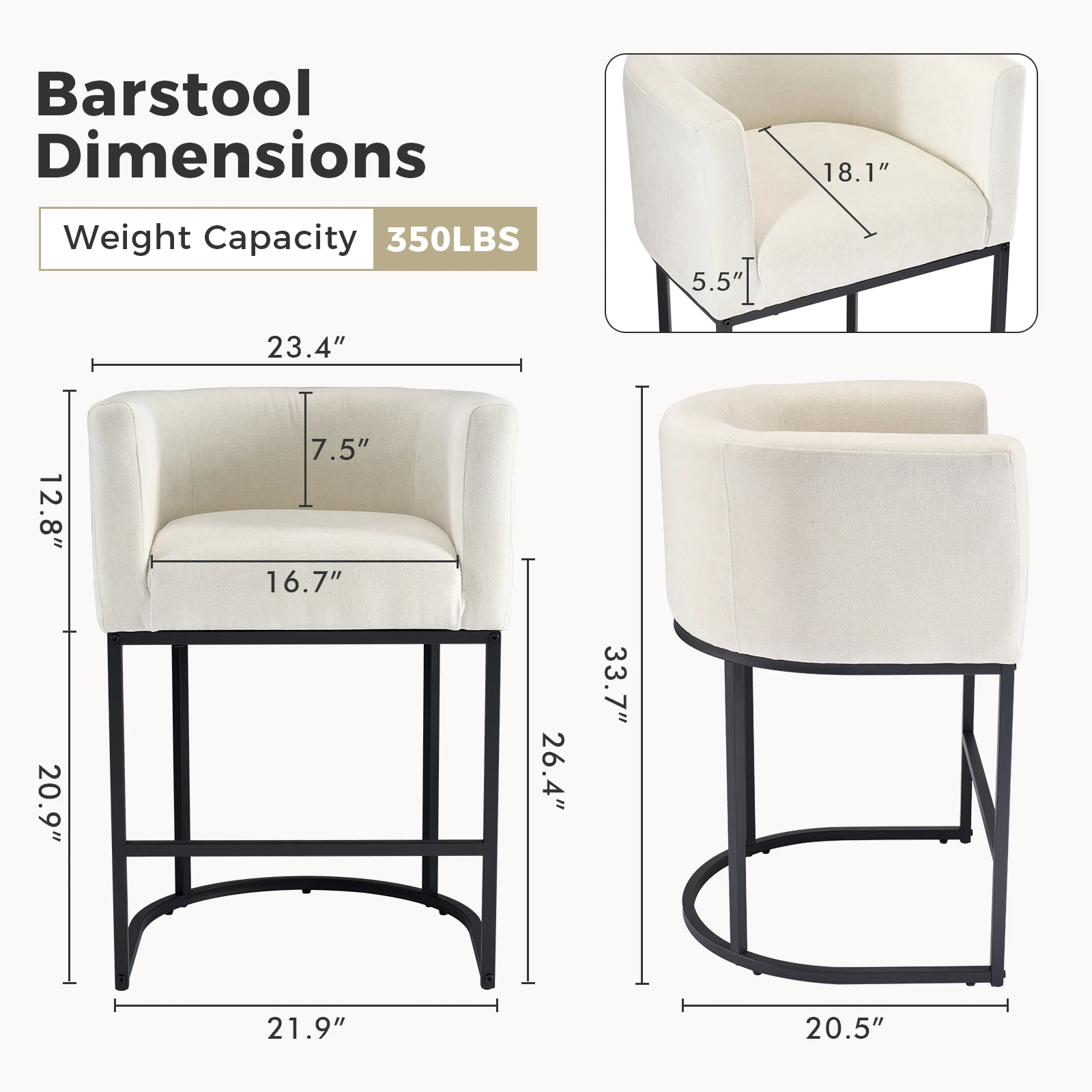Bucket-Shaped Bar Chairs, Medium-Height Bar Chairs with Linen-Covered Seats, Island Chairs, Bar Chairs with Metal Sliding Base and Footstools
Bucket-Shaped Bar Chairs, Medium-Height Bar Chairs with Linen-Covered Seats, Island Chairs, Bar Chairs with Metal Sliding Base and Footstools