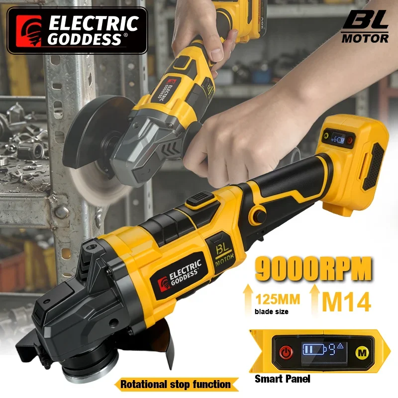 Electric Goddess 125mm Brushless Angle Grinder 9 Gears Cordless Grinding Machine Cutting Woodworking For Dewalt 20V Battery Pin
Electric Goddess 125mm Brushless Angle Grinder 9 Gears Cordless Grinding Machine Cutting Woodworking For Dewalt 20V Battery Pin