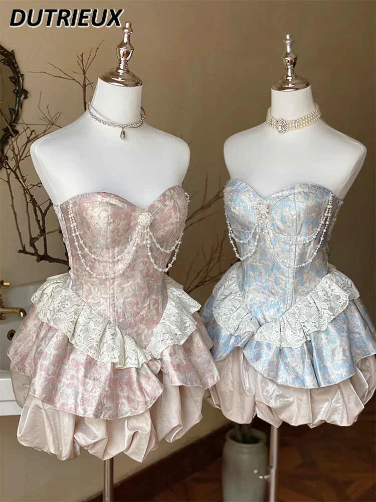 French Style 2024 New Summer Women's Dresses Sleeveless Sweet Cute Casual Elegant Short Sexy Strapless Dress for Lady
French Style 2024 New Summer Women's Dresses Sleeveless Sweet Cute Casual Elegant Short Sexy Strapless Dress for Lady