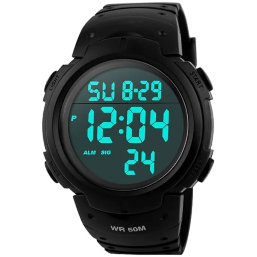 PASOY Mens Women Digital Watch Big Dial Light LED Swim Waterproof Rubber Band Alarm LED Watches 50MM
PASOY Mens Women Digital Watch Big Dial Light LED Swim Waterproof Rubber Band Alarm LED Watches 50MM