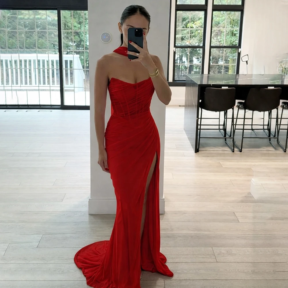 Custom Made Red Off Shoulder Pleated Tulle Fomral Evening Dress Backless Floor Length Prom Party Dress Side Slit with Court
Custom Made Red Off Shoulder Pleated Tulle Fomral Evening Dress Backless Floor Length Prom Party Dress Side Slit with Court