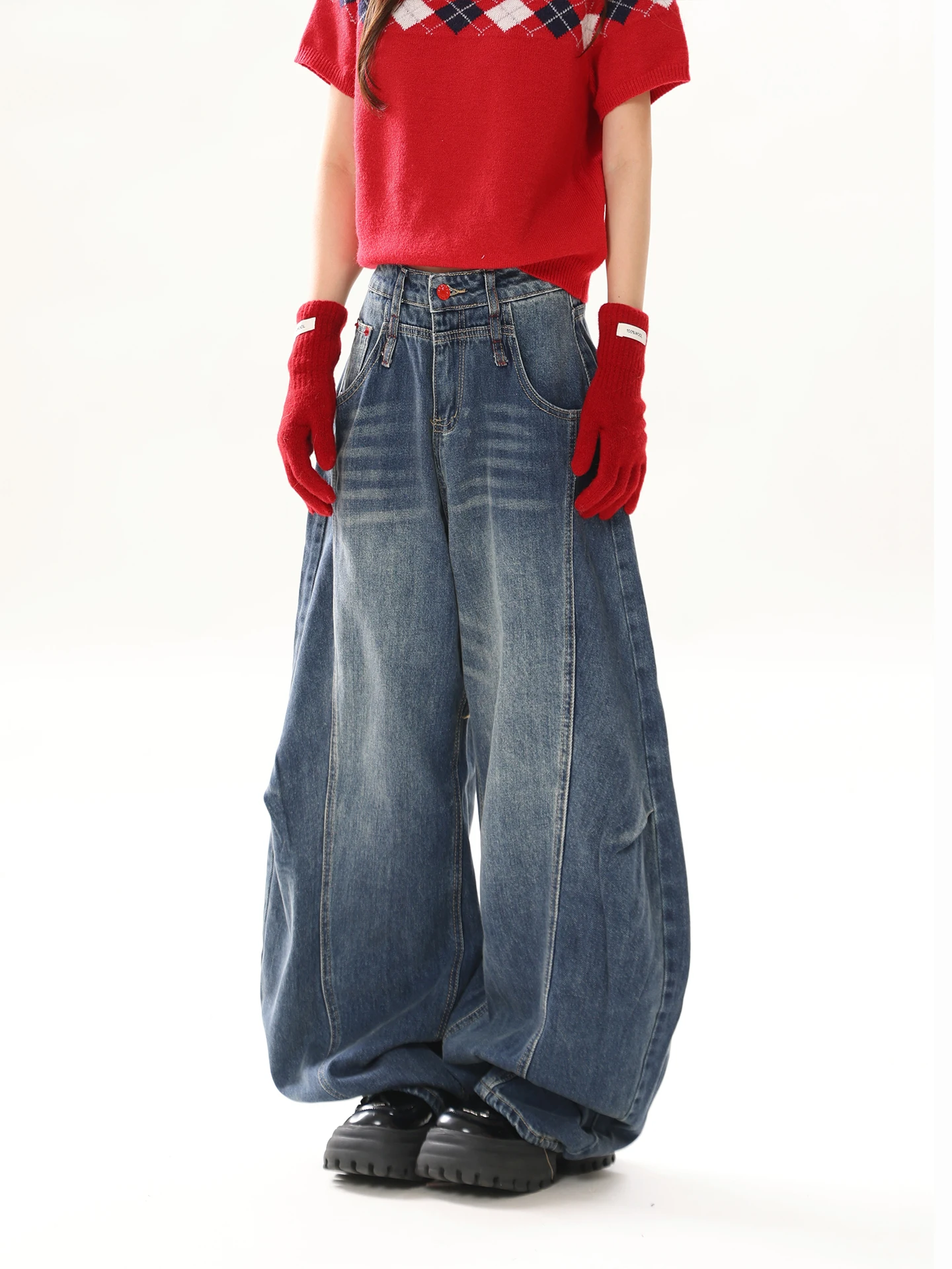 Женские джинсы в стиле ретро-американский ковбойский шик, свободные прямые брюки-«косы», с высокой талией, из хлопка, повседневные, зимние
Женские джинсы в стиле ретро-американский ковбойский шик, свободные прямые брюки-«косы», с высокой талией, из хлопка, повседневные, зимние