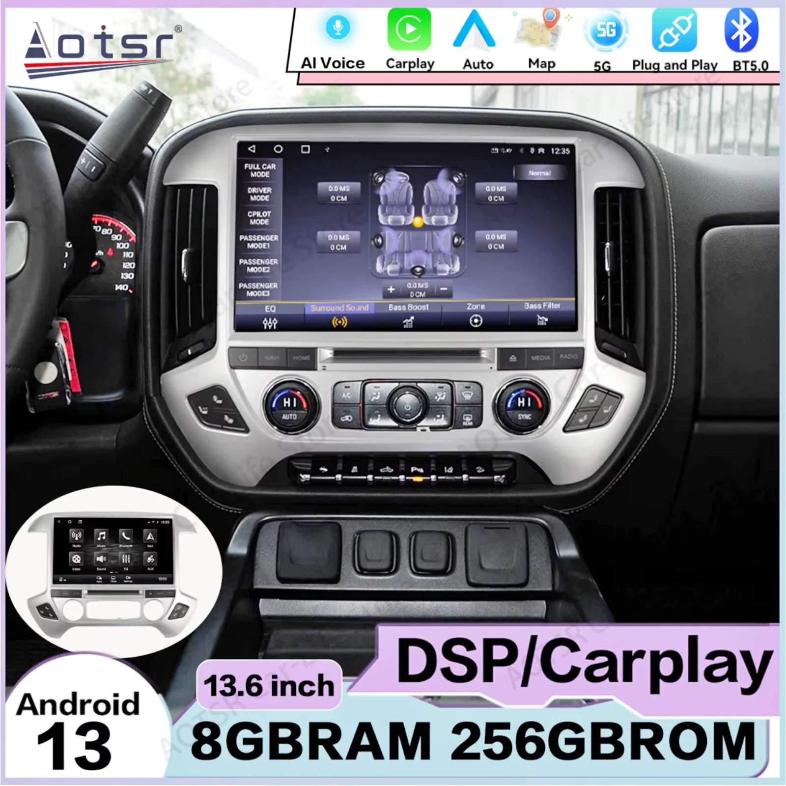 Автомагнитола с сенсорным экраном Android для Chevrolet Silverado GMC Tahoe Denali 2013~2019, GPS-навигация, аудиосистема, головное устройство
Автомагнитола с сенсорным экраном Android для Chevrolet Silverado GMC Tahoe Denali 2013~2019, GPS-навигация, аудиосистема, головное устройство