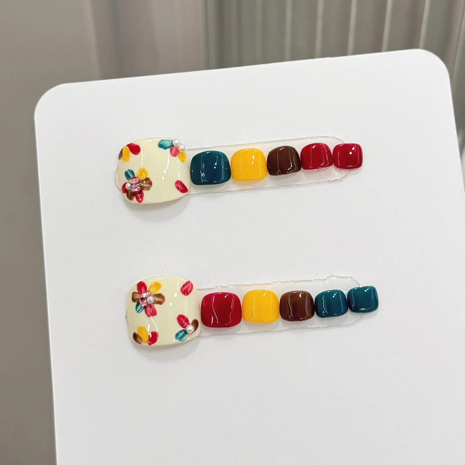 Press On Nails Simple Solid Color Handmade Fake Toenails 12pcs Sweet Colorful Flower Square Reusable Adhesive False Feet Nails
Press On Nails Simple Solid Color Handmade Fake Toenails 12pcs Sweet Colorful Flower Square Reusable Adhesive False Feet Nails