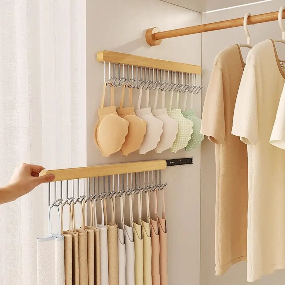Multifunctional Clothes Hanger Bar Wood Material 12 Hooks Wardrobe Sliding Rack Wall-mounted Space Saving Retractable Hanger
Multifunctional Clothes Hanger Bar Wood Material 12 Hooks Wardrobe Sliding Rack Wall-mounted Space Saving Retractable Hanger