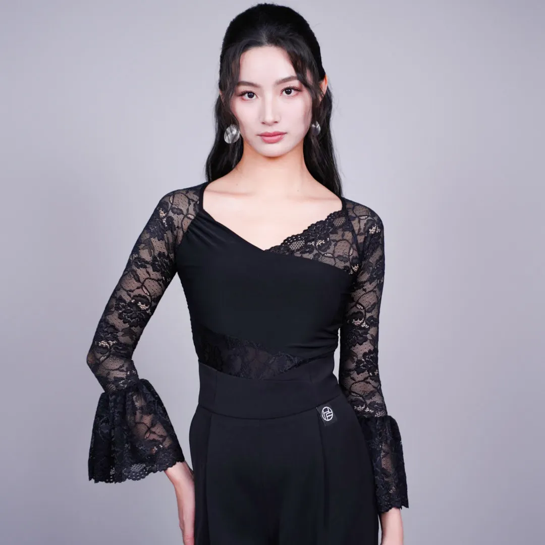 2026 New Lace Sleeved Black Sexy Bodysuit Latin Dance Tops For Women Adult Female Salsa Dress Waltz Modern Dance Costumes XH4759
2026 New Lace Sleeved Black Sexy Bodysuit Latin Dance Tops For Women Adult Female Salsa Dress Waltz Modern Dance Costumes XH4759