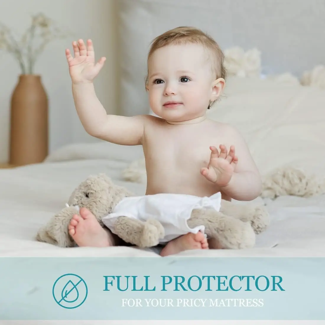 Queen Waterproof Zippered Mattress Encasement, Breathable, Noiseless, Machine-Washable Zipped Mattress Cover, Fitting 7"" -
Queen Waterproof Zippered Mattress Encasement, Breathable, Noiseless, Machine-Washable Zipped Mattress Cover, Fitting 7"" -