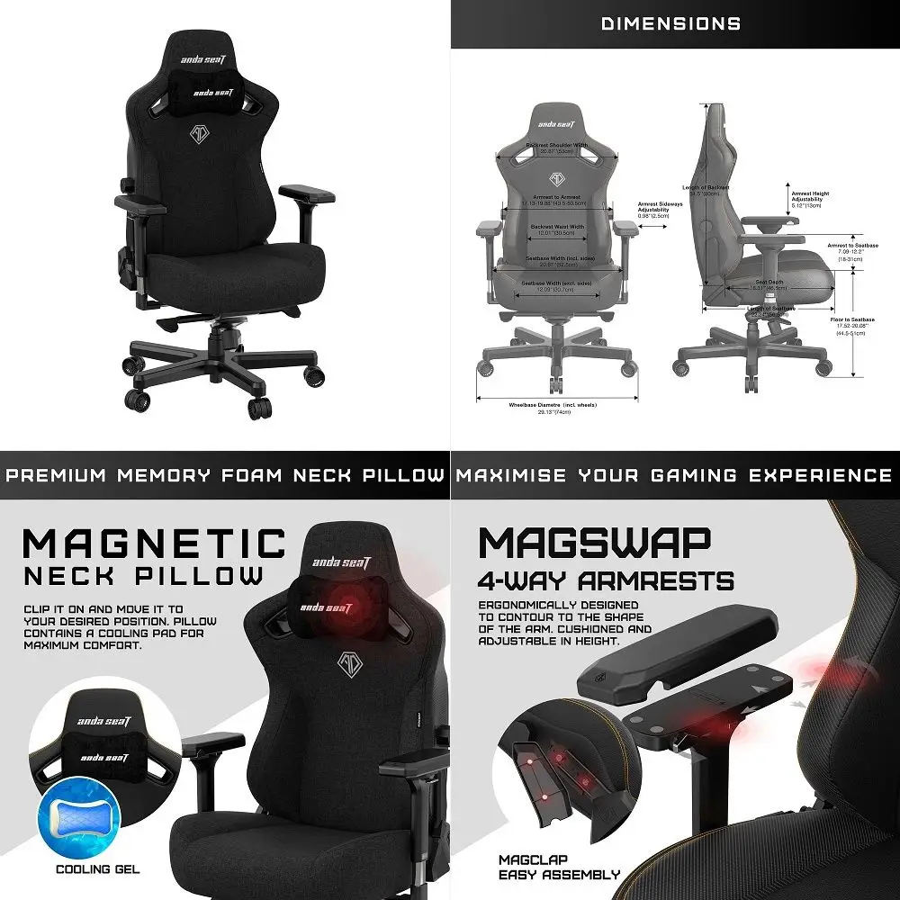 Kaiser 3 Gaming Chair for Adults XL Reclining Video Game Chairs, Fabric Ergonomic Gaming Chair, Heavy Duty Neck amp Back Lumbar
Kaiser 3 Gaming Chair for Adults XL Reclining Video Game Chairs, Fabric Ergonomic Gaming Chair, Heavy Duty Neck amp Back Lumbar