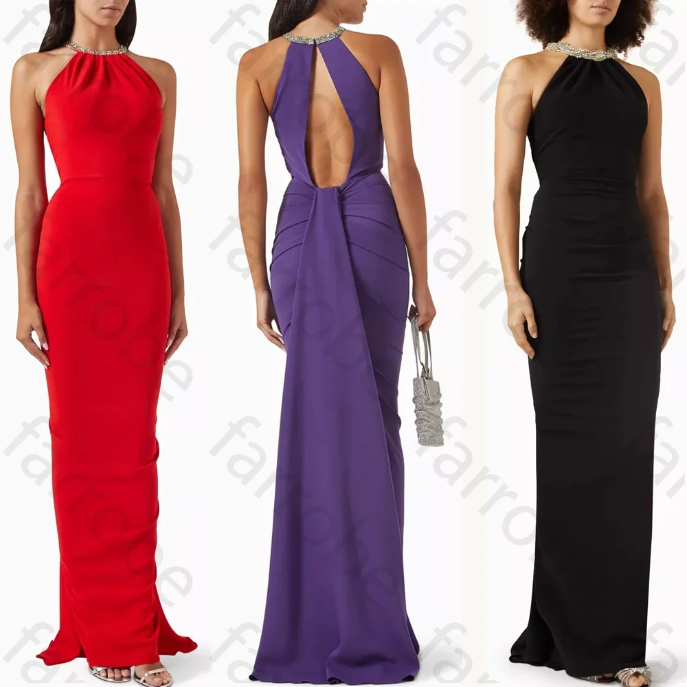 Customized Halterneck Dress in Stretch Crepe A-Line Evening Dresses Formal Sleeveless Exquisite High Quality Prom Party Gowns
Customized Halterneck Dress in Stretch Crepe A-Line Evening Dresses Formal Sleeveless Exquisite High Quality Prom Party Gowns