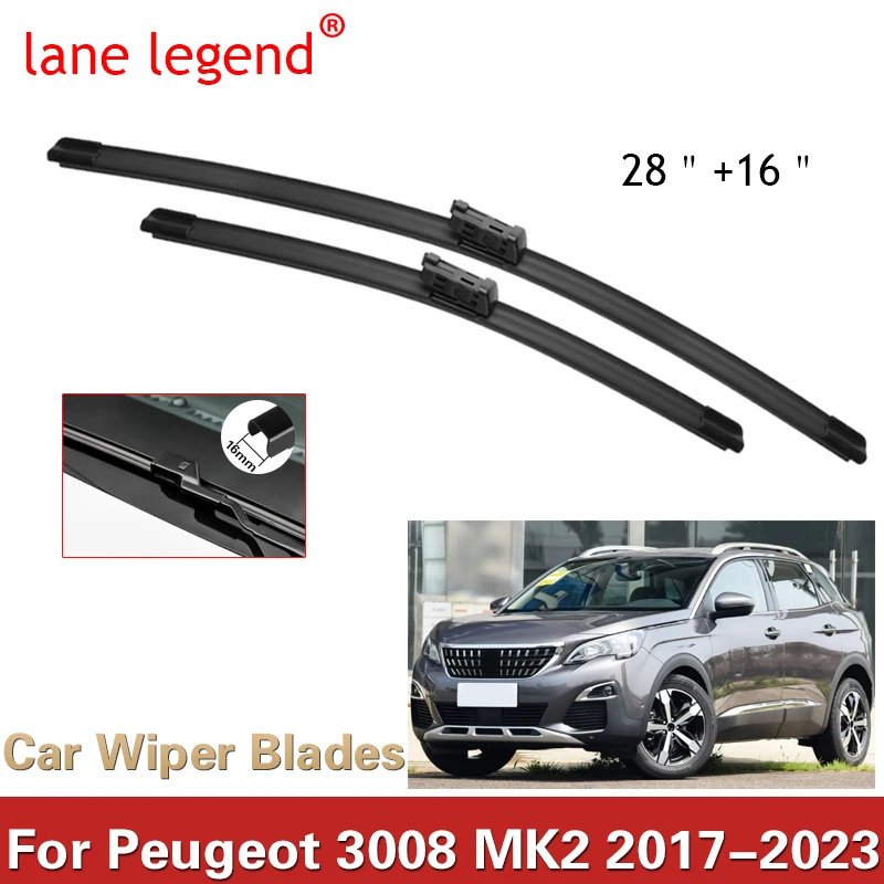 Lane Legend Wiper LHD Front Wiper Blades Set For Peugeot 3008 Mk2 2017 - 2023 Windshield Windscreen Window 28"+16"
Lane Legend Wiper LHD Front Wiper Blades Set For Peugeot 3008 Mk2 2017 - 2023 Windshield Windscreen Window 28"+16"