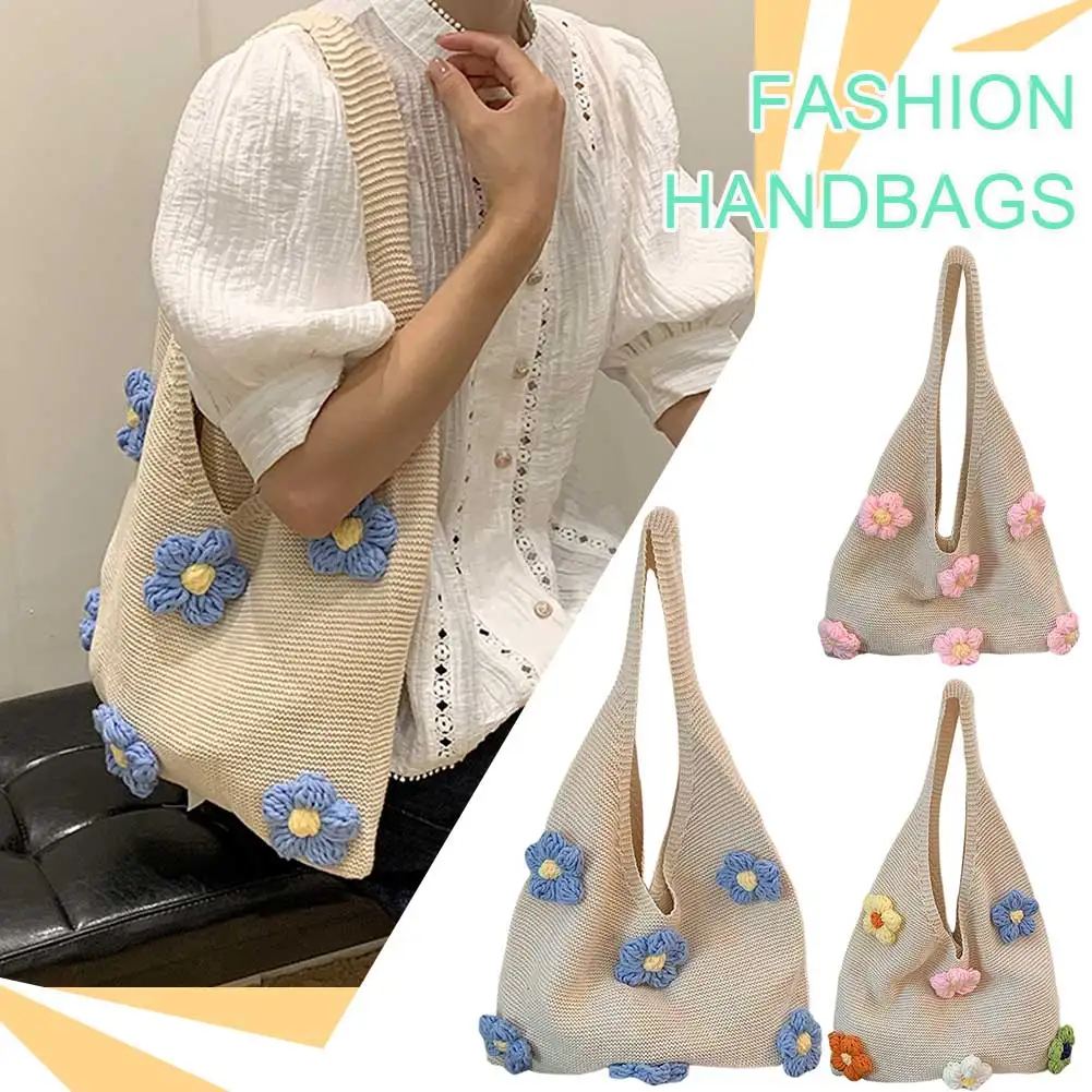 Shoulder Bag Knitted Flower Large Capacity Tote Bag Women Hobo Bag Armpit Bag for Beach Summer Shopping
Shoulder Bag Knitted Flower Large Capacity Tote Bag Women Hobo Bag Armpit Bag for Beach Summer Shopping