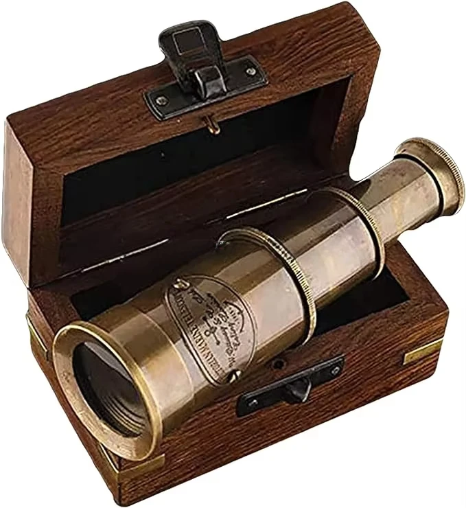 Handmade 6'' Solid Brass Nautical Telescope Adjustable 3-Fold Design With Wooden Box Antique Brass Outdoor Telescope
Handmade 6'' Solid Brass Nautical Telescope Adjustable 3-Fold Design With Wooden Box Antique Brass Outdoor Telescope