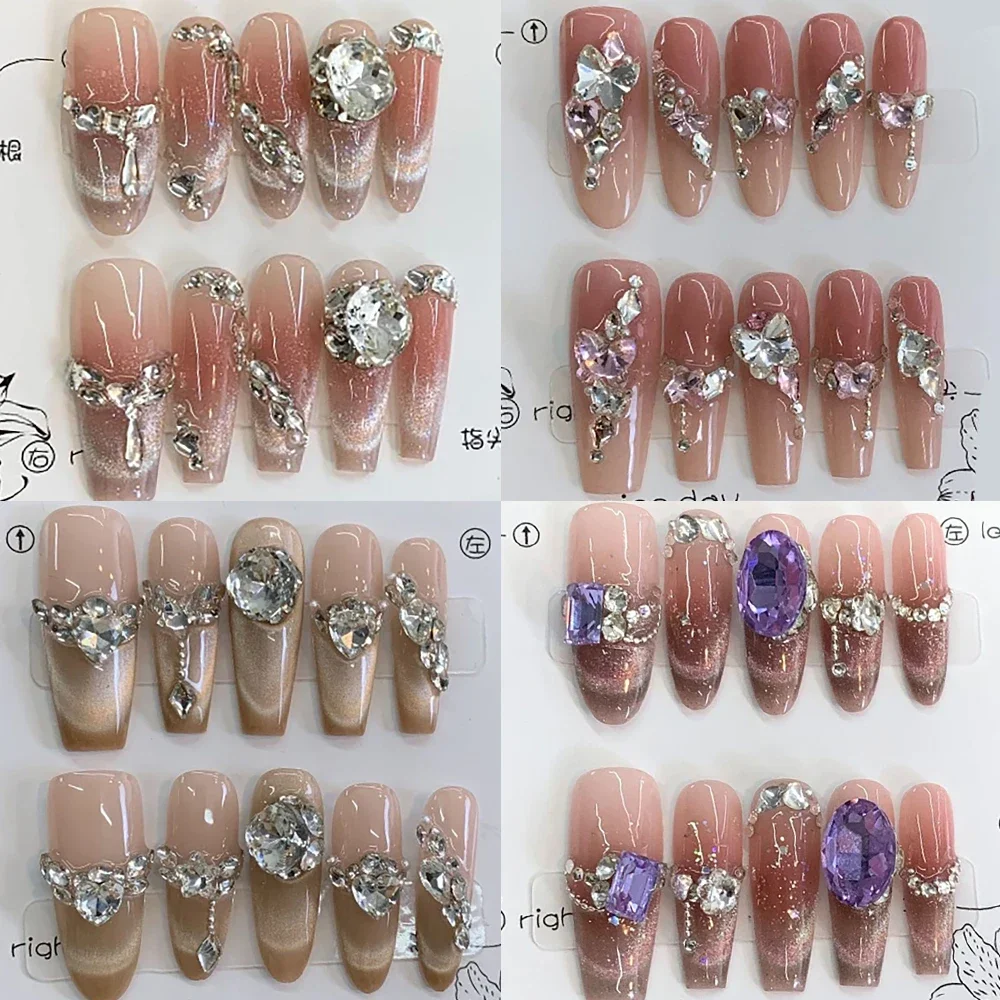 Handmade 3D Rhinestone Cat Eyes Press On Nail Art Long Coffin Short Coffin Oval Korea Japan Ballerina Fake Nails Girl Gift
Handmade 3D Rhinestone Cat Eyes Press On Nail Art Long Coffin Short Coffin Oval Korea Japan Ballerina Fake Nails Girl Gift