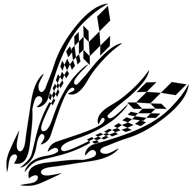 A pair of large flame racing tribal flag designs for off-road RVs, door and hood decorations, vinyl waterproof stickers
A pair of large flame racing tribal flag designs for off-road RVs, door and hood decorations, vinyl waterproof stickers
