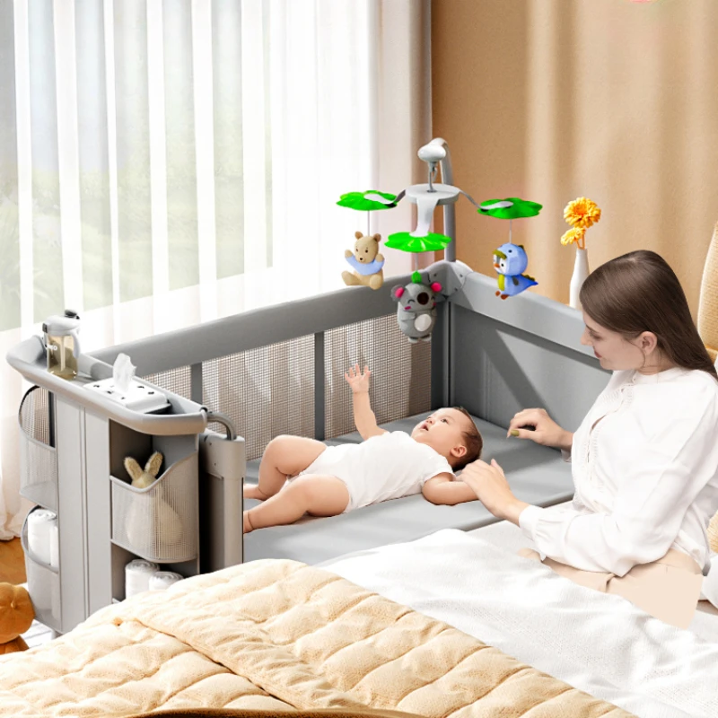 Crib aluminum alloy one-click folding installation-free crib mobile splicing large bed newborn
Crib aluminum alloy one-click folding installation-free crib mobile splicing large bed newborn
