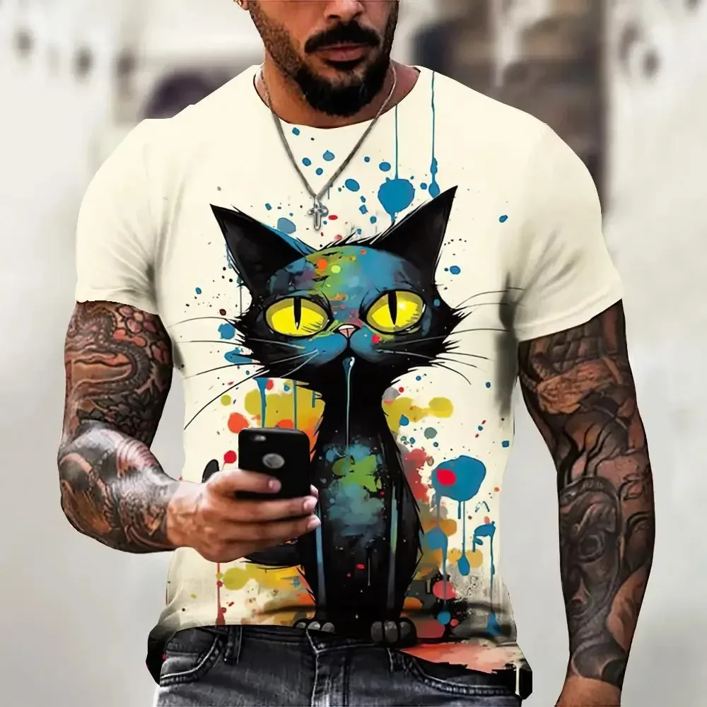 3D Printed Plus-size Men's T-shirt Animated Cat Animal Graffiti Pattern Harajuku Sports Quick Drying Breathable Short Sleeve
3D Printed Plus-size Men's T-shirt Animated Cat Animal Graffiti Pattern Harajuku Sports Quick Drying Breathable Short Sleeve