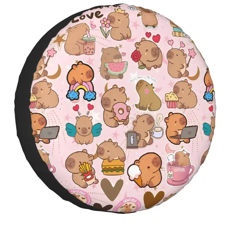 Custom Capybara Love Spare Wheel Cover for Jeep Hummer 4WD RV Tire Protector 14" 15" 16" 17" Inch
Custom Capybara Love Spare Wheel Cover for Jeep Hummer 4WD RV Tire Protector 14" 15" 16" 17" Inch