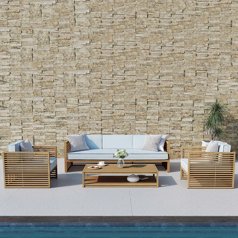 Villa Outdoor Patio Teak Sofa Deck Anti-corrosion Outdoor Garden Waterproof Solid Wood Sofa Furniture Set
Villa Outdoor Patio Teak Sofa Deck Anti-corrosion Outdoor Garden Waterproof Solid Wood Sofa Furniture Set
