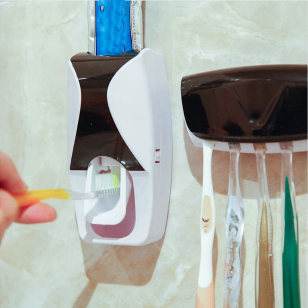 Toothpaste Dispenser and Brush Holder Combo Mounting 5 Brush Capacity No Mess Paste Control for Family Washroom
Toothpaste Dispenser and Brush Holder Combo Mounting 5 Brush Capacity No Mess Paste Control for Family Washroom