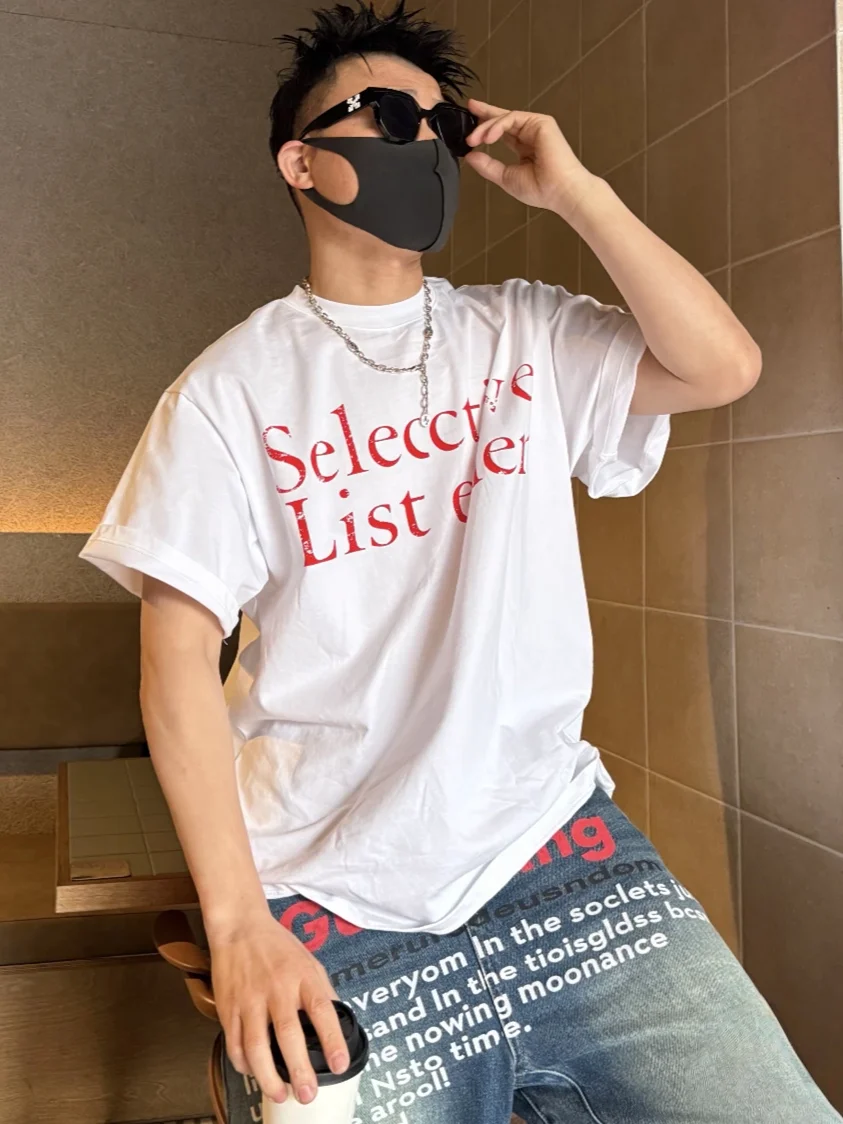 Summer New Men's American Vintage Wearable Letter Print Casual Fashion round Neck Short Sleeve Loose Top Cotton Polyester Blend
Summer New Men's American Vintage Wearable Letter Print Casual Fashion round Neck Short Sleeve Loose Top Cotton Polyester Blend