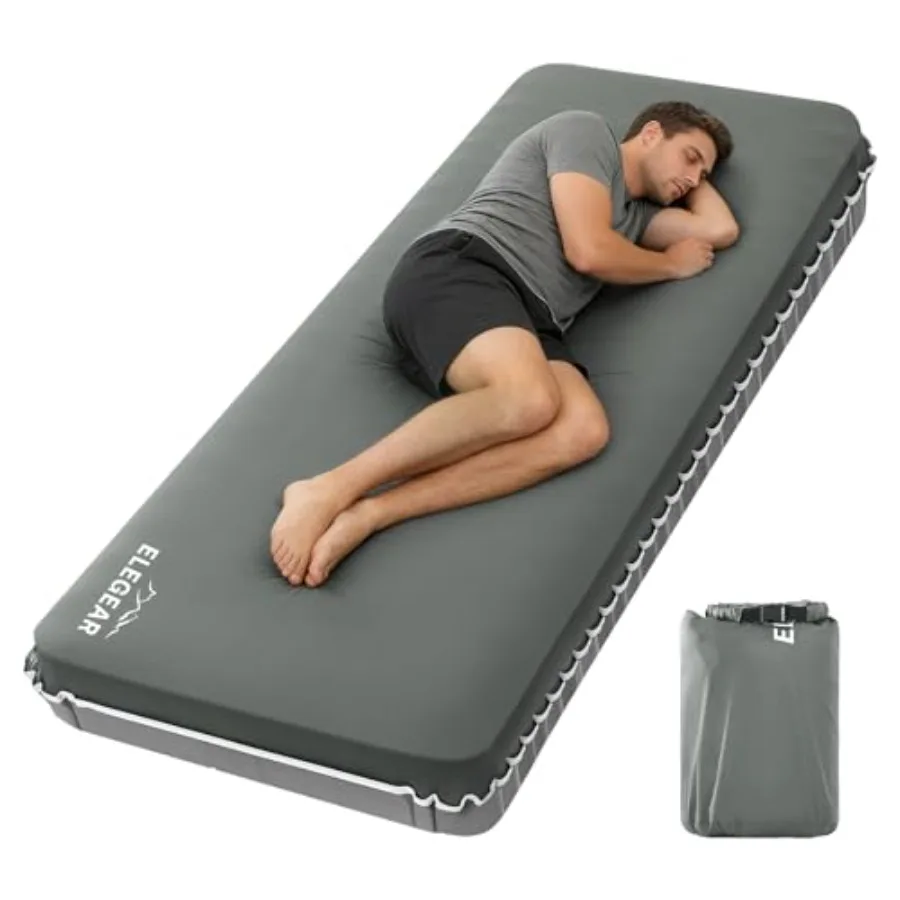 Air and Foam Camping Mattress, CumbreX™ 4" Ultra-Thick Memory Foam Self-Inflating Sleeping Pad with Air Pump, Compact R-Value 9
Air and Foam Camping Mattress, CumbreX™ 4" Ultra-Thick Memory Foam Self-Inflating Sleeping Pad with Air Pump, Compact R-Value 9