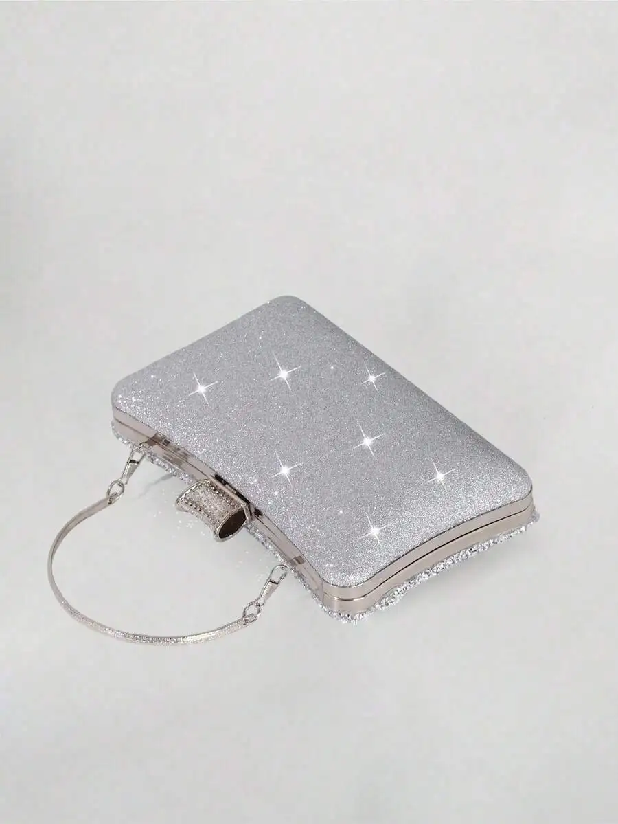 Elegant Silver Glitter Clutch Purse For Women Evening Party Bag
Elegant Silver Glitter Clutch Purse For Women Evening Party Bag
