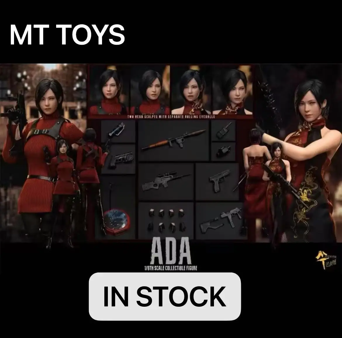 Master Team MTtoys018 1/6 масштабная фигурка солдата Ада Ван с двойной головкой, скульптура подвижных глаз, дизайн Cheongsam, коллекционная
Master Team MTtoys018 1/6 масштабная фигурка солдата Ада Ван с двойной головкой, скульптура подвижных глаз, дизайн Cheongsam, коллекционная