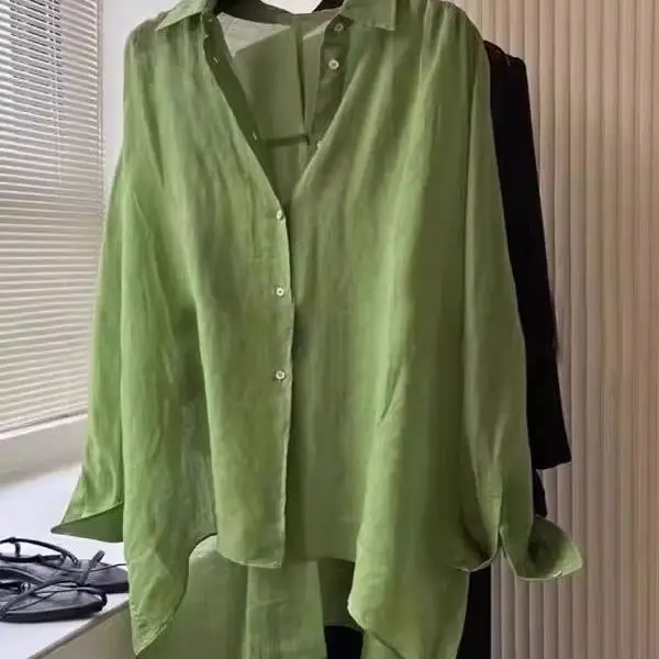 Summer Men's Green Linen Long Sleeve Shirt Thin Sun Protection Upper Apparel Casual Style Loose Fit Breathable Comfortable
Summer Men's Green Linen Long Sleeve Shirt Thin Sun Protection Upper Apparel Casual Style Loose Fit Breathable Comfortable