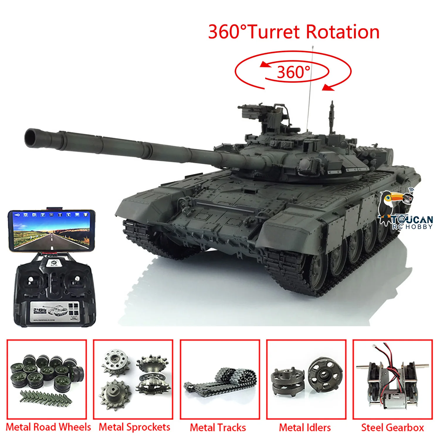 1/16 HENG LONG RC Tank Remote Controlled 7.0 Customized T90 FPV 3938 360° Turret Metal Wheels RC Panzer Boys for Toys TH17889
1/16 HENG LONG RC Tank Remote Controlled 7.0 Customized T90 FPV 3938 360° Turret Metal Wheels RC Panzer Boys for Toys TH17889