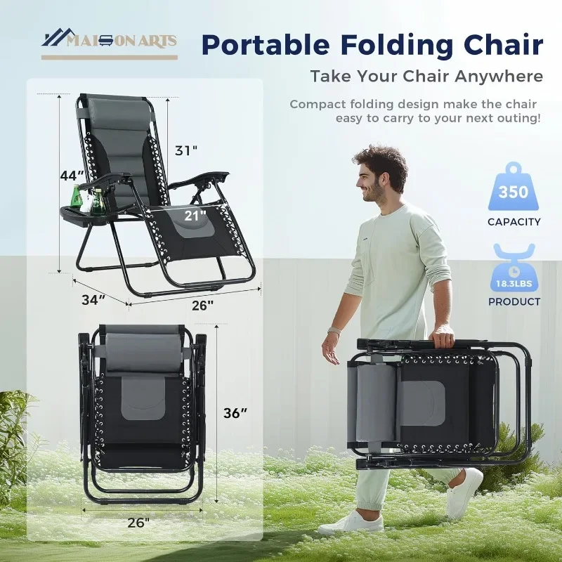 MAISON ARTS Padded Zero Gravity Lawn Chair Foldable Patio Recliner Anti Gravity Lounge Chair w/Pillow
MAISON ARTS Padded Zero Gravity Lawn Chair Foldable Patio Recliner Anti Gravity Lounge Chair w/Pillow