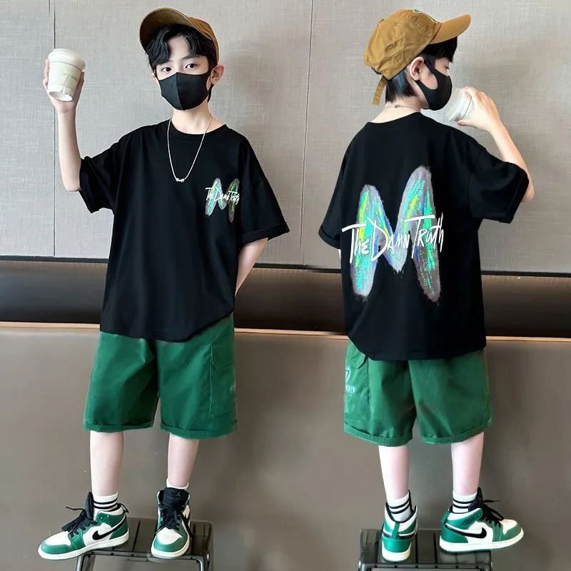 Teen Boys Summer Clothing Set Short Sleeve T-shirt And Pants 2Pcs Casual Outfit Handsome Kids Aged 5-14 Years
Teen Boys Summer Clothing Set Short Sleeve T-shirt And Pants 2Pcs Casual Outfit Handsome Kids Aged 5-14 Years